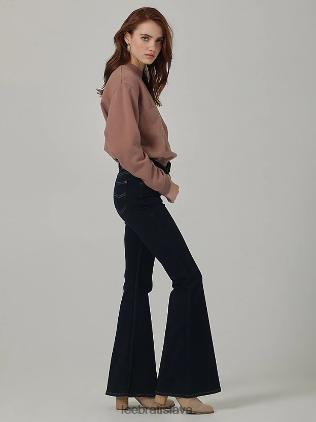 Lee oblečenie HL0J0R145 zimná noc ženy vintage moderný vysoký vzostup vždy fit svetlice džínsy