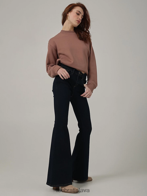 Lee oblečenie HL0J0R145 zimná noc ženy vintage moderný vysoký vzostup vždy fit svetlice džínsy