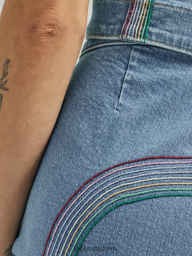 Lee oblečenie HL0J0R148 stredná dúha ženy diaľnica lásky dúhový výškový super svetlice jean