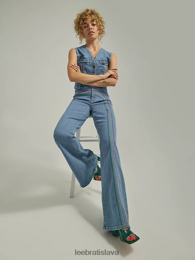 Lee oblečenie HL0J0R148 stredná dúha ženy diaľnica lásky dúhový výškový super svetlice jean