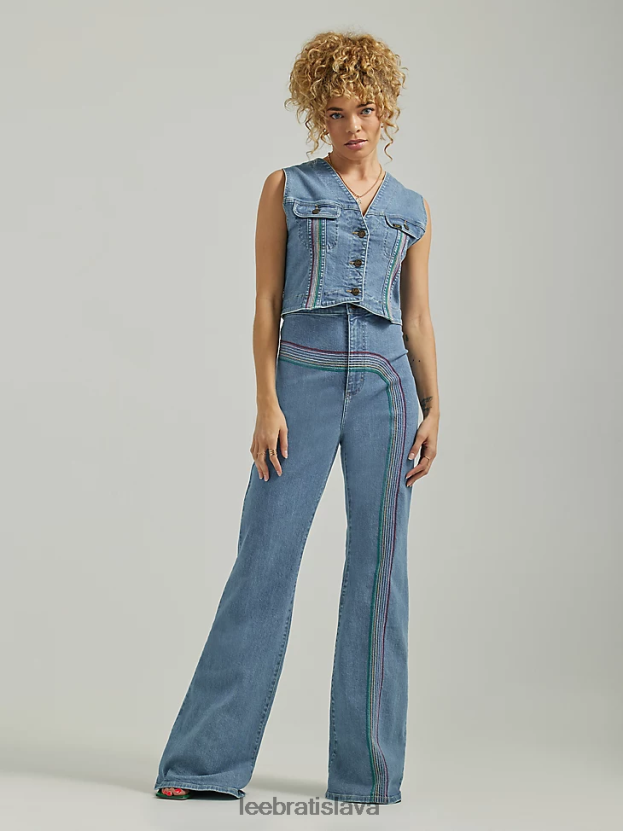 Lee oblečenie HL0J0R148 stredná dúha ženy diaľnica lásky dúhový výškový super svetlice jean