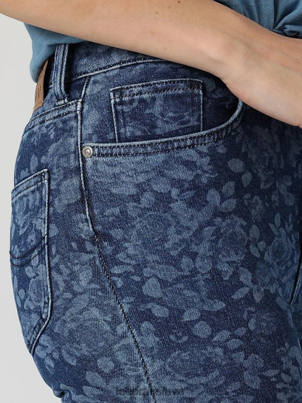 Lee oblečenie HL0J0R151 kvetinový laser ženy vintage moderné vysoké svetlice džínsy