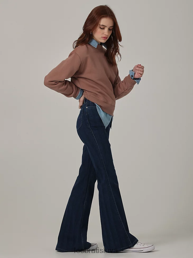 Lee oblečenie HL0J0R152 stredný pruh ženy vintage moderné vysoké svetlice džínsy