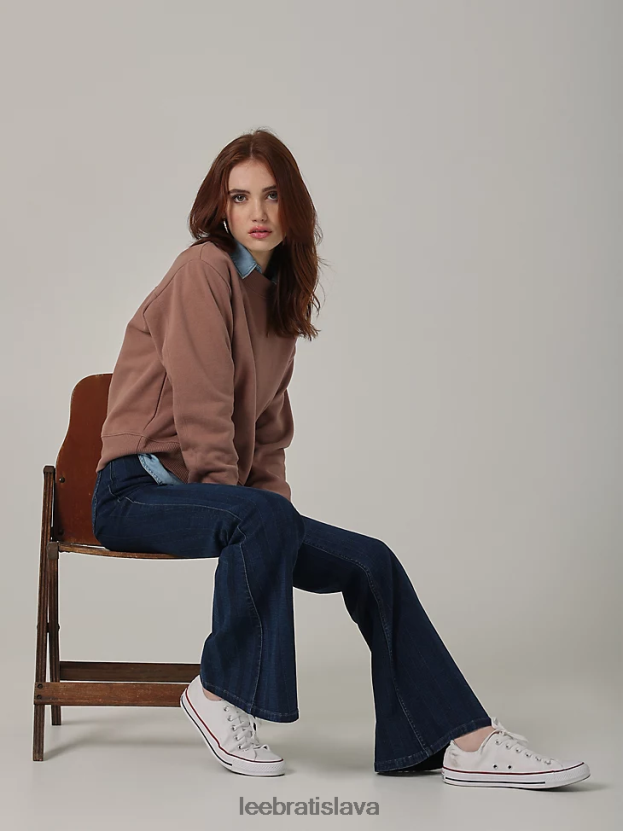 Lee oblečenie HL0J0R152 stredný pruh ženy vintage moderné vysoké svetlice džínsy