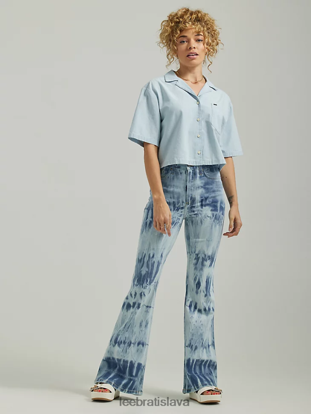 Lee oblečenie HL0J0R153 silná búrka ženy high rise tie dye flare džínsy