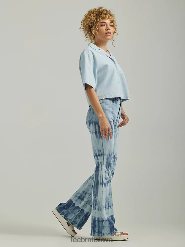 Lee oblečenie HL0J0R153 silná búrka ženy high rise tie dye flare džínsy