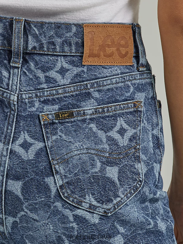 Lee oblečenie HL0J0R156 laserové kvetinové ženy high rise lasered relaxed flare jean