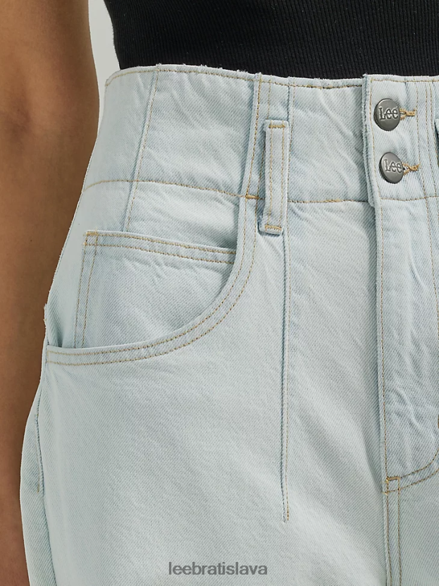 Lee oblečenie HL0J0R157 solárne bielidlo ženy džínsové vysoké plisované široké džínsy