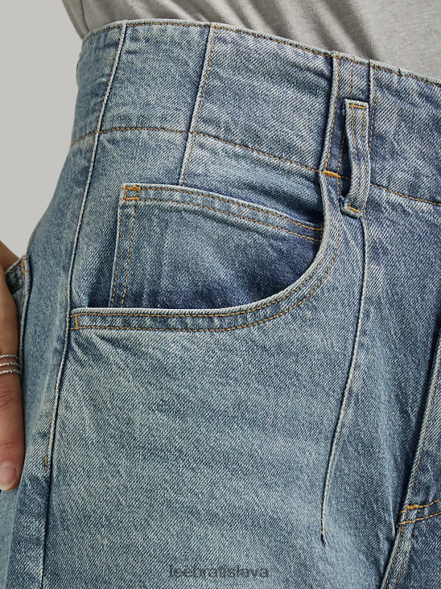 Lee oblečenie HL0J0R158 tlmené slnko ženy džínsové vysoké plisované široké džínsy