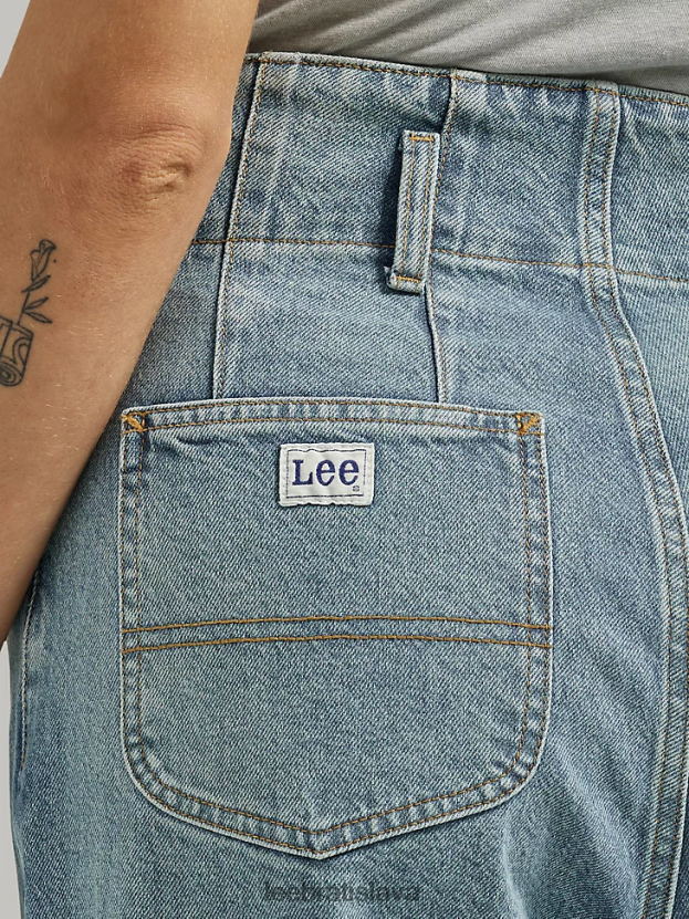 Lee oblečenie HL0J0R158 tlmené slnko ženy džínsové vysoké plisované široké džínsy