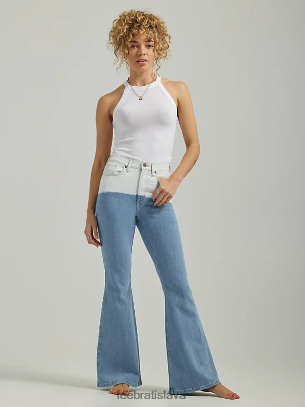 Lee oblečenie HL0J0R160 von na more ženy high rise bleach dipped flare jeans