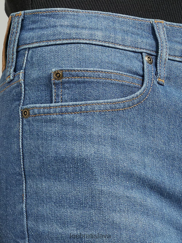 Lee oblečenie HL0J0R163 siena svetlá ženy vysoké džínsy s pravidelným strihom