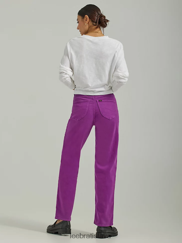 Lee oblečenie HL0J0R164 disco fialová ženy vysoký vzostup široké nohavice farebné členkové džínsy