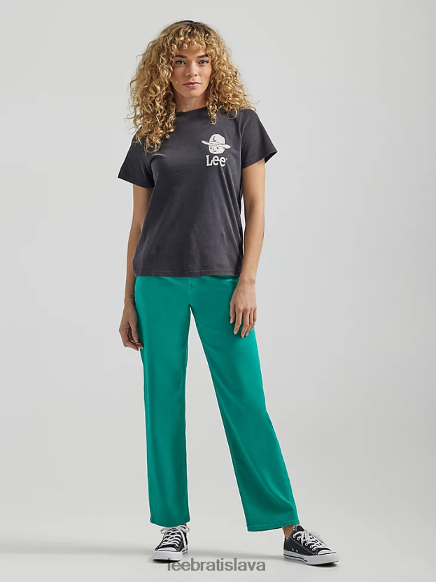 Lee oblečenie HL0J0R165 záhada zelená ženy vysoký vzostup široké nohavice farebné členkové džínsy