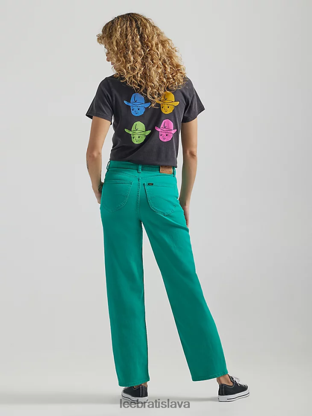 Lee oblečenie HL0J0R165 záhada zelená ženy vysoký vzostup široké nohavice farebné členkové džínsy