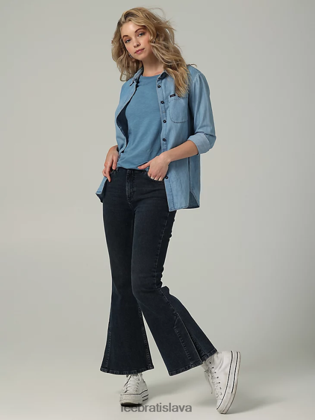Lee oblečenie HL0J0R172 dymové indigo ženy európska kolekcia výškové rozdelenie svetlice jean