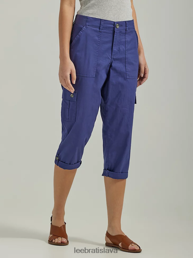 Lee oblečenie HL0J0R433 stredoveká modrá ženy ultra lux s flex-to-go uvoľneným nákladom capri