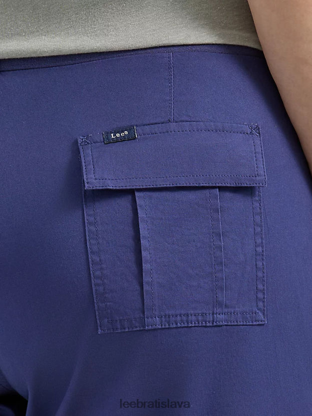 Lee oblečenie HL0J0R449 stredoveká modrá ženy ultra lux s flex-to-go uvoľneným nákladom Capri (plus)