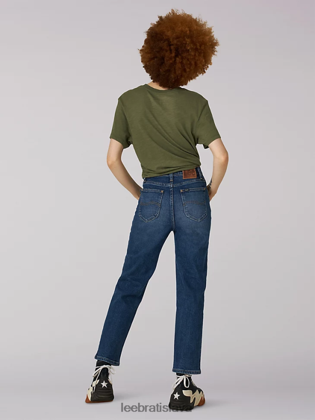 Lee oblečenie HL0J0R452 indigové oči ženy dedičstvo vysoký vzostup uvoľnený strih crop jean