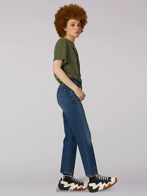 Lee oblečenie HL0J0R452 indigové oči ženy dedičstvo vysoký vzostup uvoľnený strih crop jean