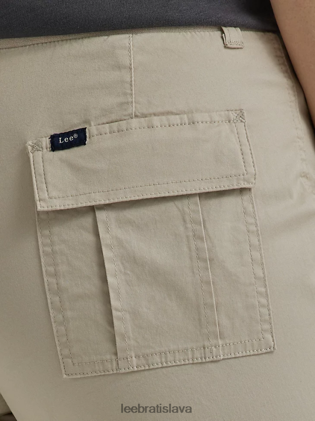 Lee oblečenie HL0J0R458 priekopnícka béžová ženy ultra lux s flex-to-go uvoľneným nákladom capri (drobné)