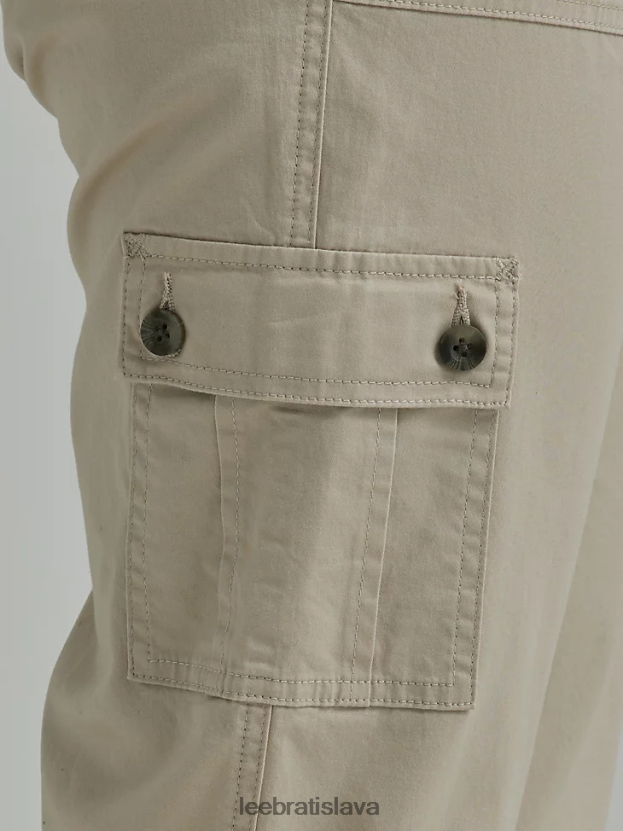 Lee oblečenie HL0J0R458 priekopnícka béžová ženy ultra lux s flex-to-go uvoľneným nákladom capri (drobné)