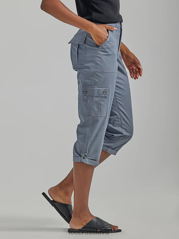 Lee oblečenie HL0J0R459 tech šedá ženy ultra lux s flex-to-go uvoľneným nákladom capri (drobné)