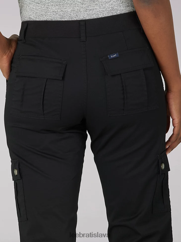 Lee oblečenie HL0J0R460 čierna ženy ultra lux s flex-to-go uvoľneným nákladom capri (drobné)