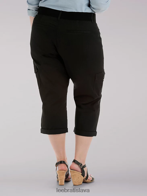 Lee oblečenie HL0J0R467 čierna ženy uvoľnený fit austyn cargo capri (plus)