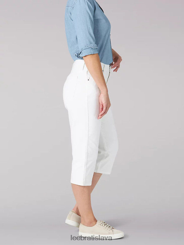 Lee oblečenie HL0J0R469 biely ženy uvoľnený fit capri