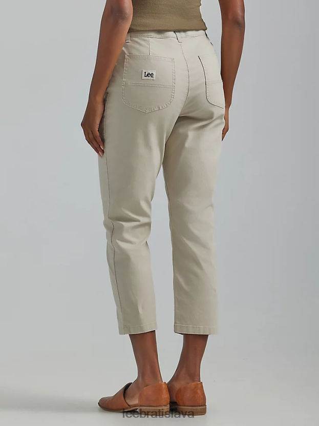 Lee oblečenie HL0J0R179 priekopnícka béžová ženy ultra luxusné skrátené nohavice