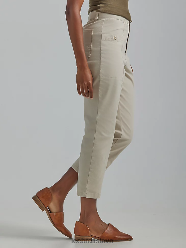 Lee oblečenie HL0J0R179 priekopnícka béžová ženy ultra luxusné skrátené nohavice