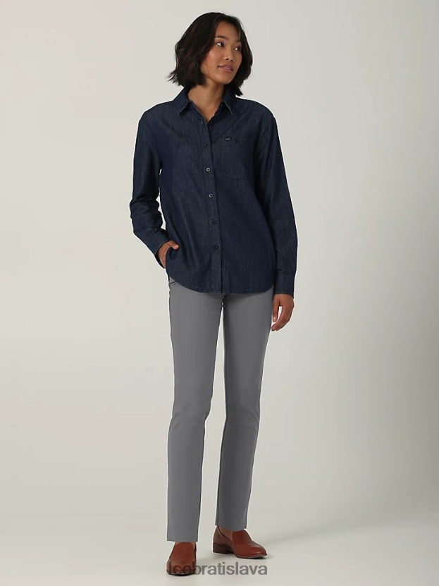 Lee oblečenie HL0J0R188 kovovo šedá ženy h.d. maven členkové nohavice