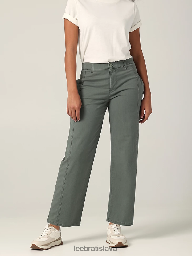Lee oblečenie HL0J0R193 pevnosť zelená ženy ultra lux uvoľnené rovné nohavice