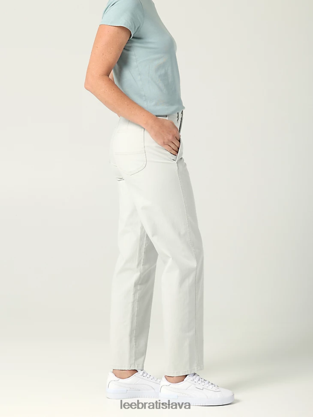 Lee oblečenie HL0J0R195 biely dym ženy ultra lux uvoľnené rovné nohavice