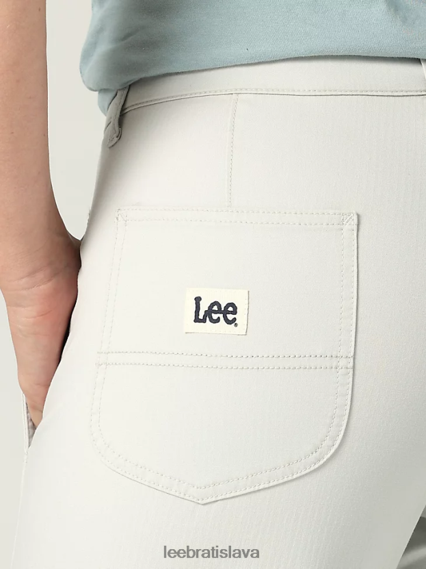 Lee oblečenie HL0J0R195 biely dym ženy ultra lux uvoľnené rovné nohavice