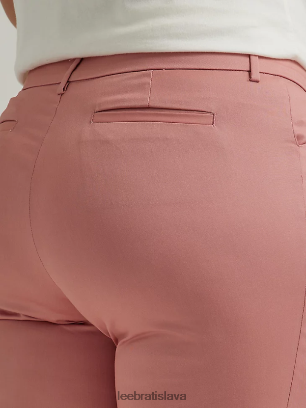 Lee oblečenie HL0J0R198 mallory oranžová ženy rovné nohavičky bez vrások uvoľneného strihu (plus) v mallory ružovej farbe