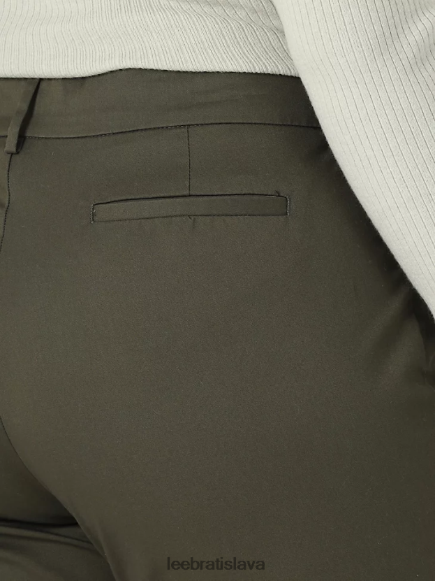 Lee oblečenie HL0J0R200 pohraničná oliva ženy rovné nohavice bez vrások uvoľneného strihu (plus)
