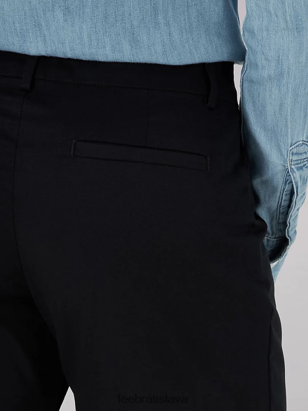 Lee oblečenie HL0J0R216 čierna ženy rovné nohavice bez vrások uvoľneného strihu (drobné)