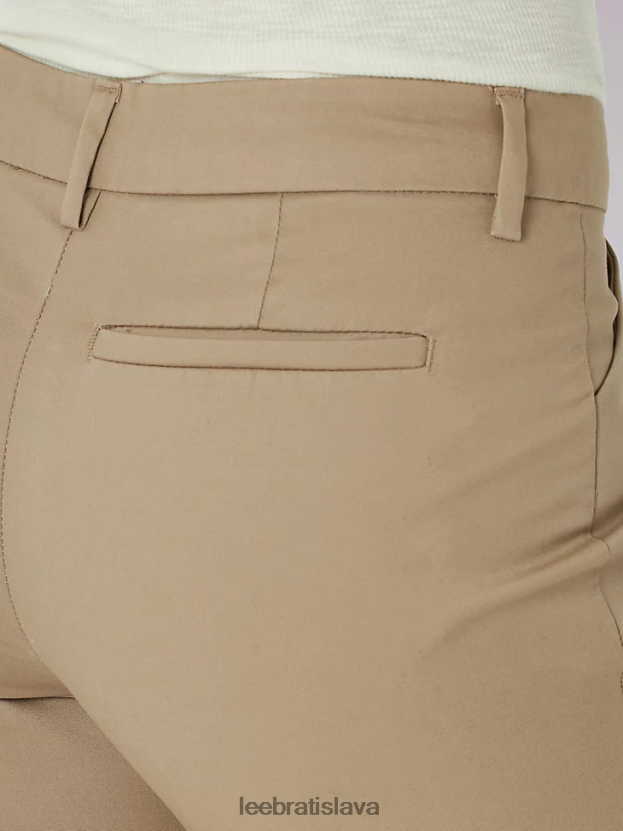 Lee oblečenie HL0J0R218 ľan ženy rovné nohavice bez vrások uvoľneného strihu (drobné)