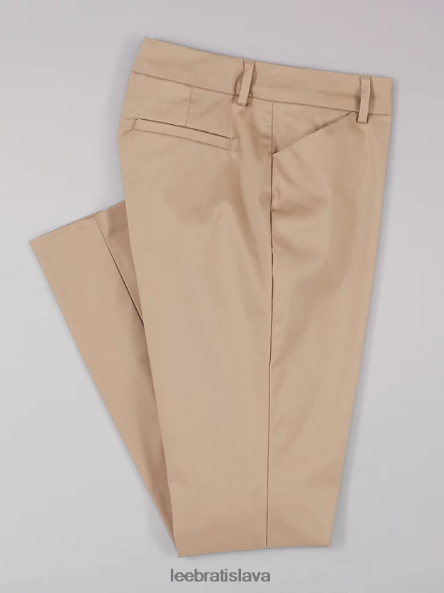 Lee oblečenie HL0J0R218 ľan ženy rovné nohavice bez vrások uvoľneného strihu (drobné)