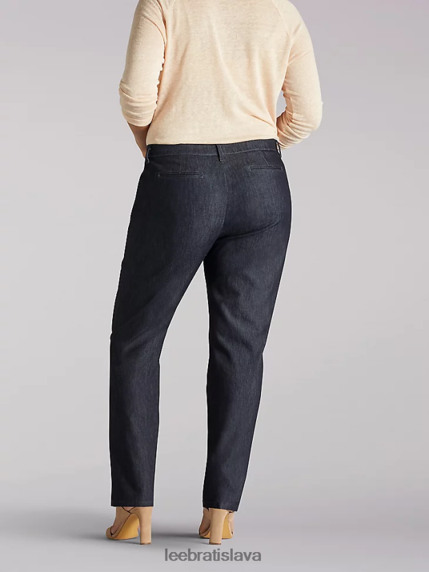 Lee oblečenie HL0J0R220 indigový oplach ženy rovné nohavice uvoľneného strihu (celodenné nohavice) (plus)