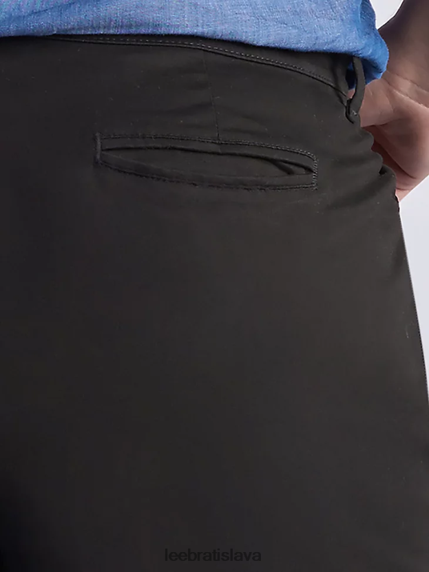 Lee oblečenie HL0J0R221 čierna ženy rovné nohavice uvoľneného strihu (celodenné nohavice) (plus)