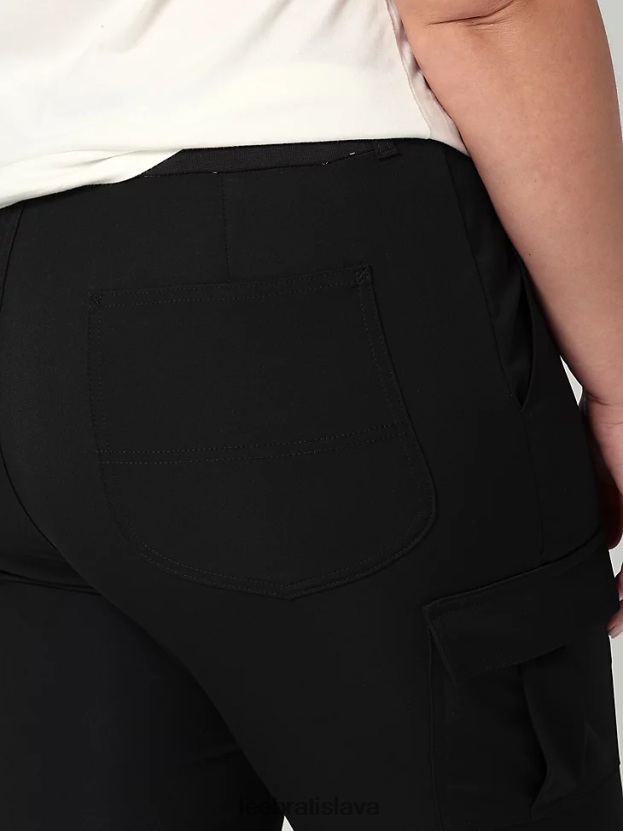 Lee oblečenie HL0J0R233 unionall čierna ženy ultra lux s flex-to-go švom cargo rovné nohavice (plus)