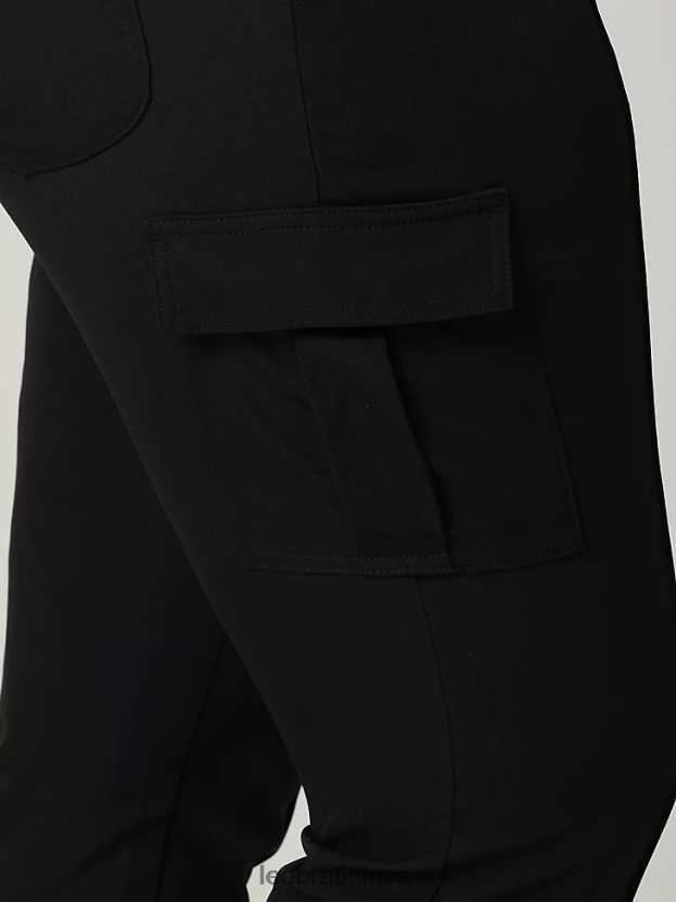 Lee oblečenie HL0J0R233 unionall čierna ženy ultra lux s flex-to-go švom cargo rovné nohavice (plus)