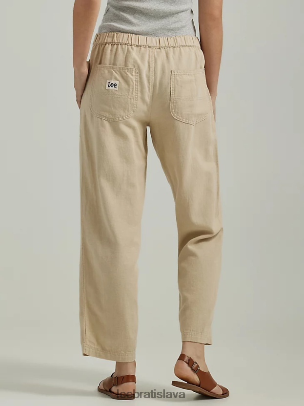 Lee oblečenie HL0J0R238 priekopnícka béžová ženy ultra lux sťahovacie crop nohavice