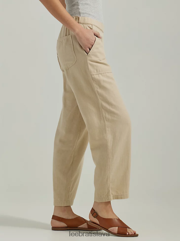 Lee oblečenie HL0J0R238 priekopnícka béžová ženy ultra lux sťahovacie crop nohavice