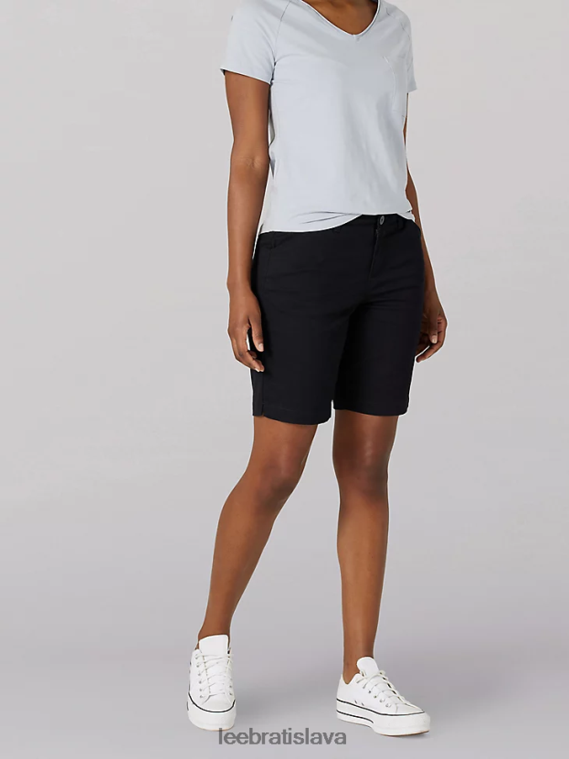Lee oblečenie HL0J0R317 čierna ženy regular fit chino bermuda (drobná)
