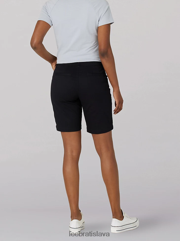Lee oblečenie HL0J0R317 čierna ženy regular fit chino bermuda (drobná)