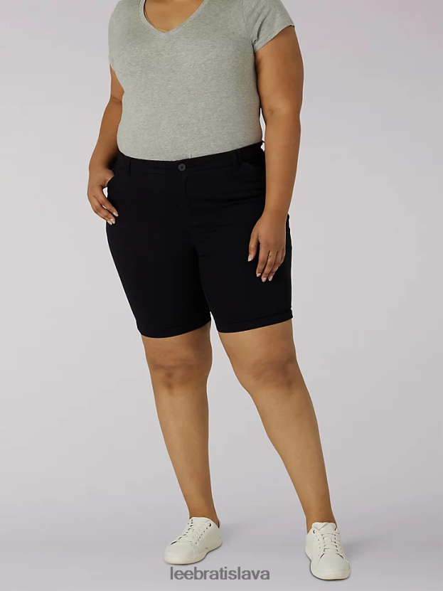 Lee oblečenie HL0J0R320 čierna ženy regular fit chino bermudy